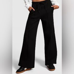 PINK Ivy Fleece Wide-Leg Sweatpants  Large